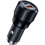 Автомобильное зарядное устройство 1USB 1Type-C 63W PD QC3.0 18W Black Choetech