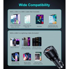 Автомобильное зарядное устройство 1USB 1Type-C 63W PD QC3.0 18W Black Choetech