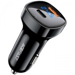 Автомобильное зарядное устройство 1USB 1Type-C 66W 3A B4 with digital display Acefast Black