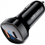 Автомобильное зарядное устройство 1USB 1Type-C 66W 3A B4 with digital display Acefast Black