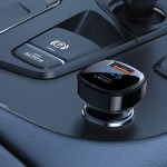 Автомобильное зарядное устройство 1USB 1Type-C 66W 3A B4 with digital display Acefast Black