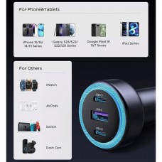 Автомобильное зарядное устройство 1USB 2Type-C 30W 3A QC 4.0 (EC307) UGREEN Grey