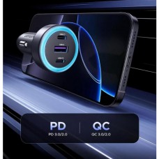 Автомобильное зарядное устройство 1USB 2Type-C 30W 3A QC 4.0 (EC307) UGREEN Grey