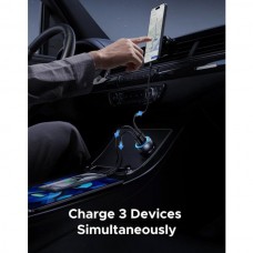 Автомобильное зарядное устройство 1USB 2Type-C 30W 3A QC 4.0 (EC307) UGREEN Grey