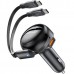 Автомобильное зарядное устройство 1USB 53W 3A + cable Type-C 2in1 B13 Acefast Black