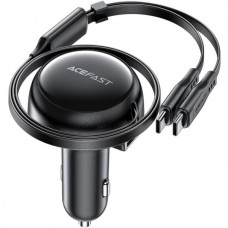 Автомобильное зарядное устройство 1USB 53W 3A + cable Type-C 2in1 B13 Acefast Black