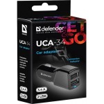 Автомобильное зарядное устройство 2USB 18W 3.4A UCA-34 Black Defender