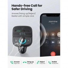 Автомобильное зарядное устройство 2USB 1Type-C 31.5W 3A BT Transmitter + TF Black (CD229) UGREEN