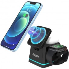 Безпроводное зарядное устройство 15W 3-in-1 Magnetic Wireless Fast Charger black Energizer