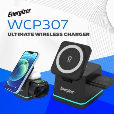 Безпроводное зарядное устройство 15W 3-in-1 Magnetic Wireless Fast Charger black Energizer