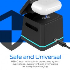 Безпроводное зарядное устройство 15W 3-in-1 Magnetic Wireless Fast Charger black Energizer