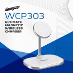Безпроводное зарядное устройство 15W 3-in-1 Magnetic Wireless Fast Charger white Energizer