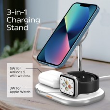 Безпроводное зарядное устройство 15W 3-in-1 Magnetic Wireless Fast Charger white Energizer