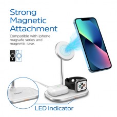 Безпроводное зарядное устройство 15W 3-in-1 Magnetic Wireless Fast Charger white Energizer