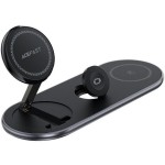 Безпроводное зарядное устройство Wireless QI 3in1 15W E19 Qi2 Acefast Balck Безпроводное зарядное устройство Wireless QI 3in1 15W E19 Qi2 Acefast Balck