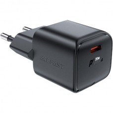 Сетевое зарядное устройство 1Type-C 20W 3A Gan A73 mini Fast Charger Black Acefast