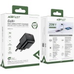 Сетевое зарядное устройство 1Type-C 20W 3A Gan A73 mini Fast Charger Black Acefast Сетевое зарядное устройство 1Type-C 20W 3A Gan A73 mini Fast Charger Black Acefast