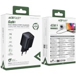 Сетевое зарядное устройство 1Type-C 45W Gan A119 Fast Charger black Acefast Сетевое зарядное устройство 1Type-C 45W Gan A119 Fast Charger black Acefast