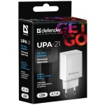 Сетевое зарядное устройство 1USB 11W 2.1A UPA-21 White Defender