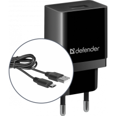 Сетевое зарядное устройство 1USB 11W 2.1А + кабель micro-USB UPC-11 Black Defender