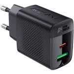 Сетевое зарядное устройство 1USB 1Type-C 20W Gan A78 Black Acefast Сетевое зарядное устройство 1USB 1Type-C 20W Gan A78 Black Acefast