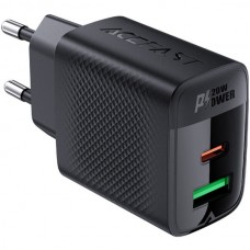Сетевое зарядное устройство 1USB 1Type-C 20W Gan A78 Black Acefast