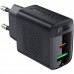 Сетевое зарядное устройство 1USB 1Type-C 20W Gan A78 Black Acefast