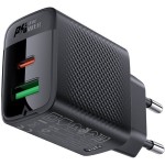 Сетевое зарядное устройство 1USB 1Type-C 20W Gan A78 Black Acefast Сетевое зарядное устройство 1USB 1Type-C 20W Gan A78 Black Acefast