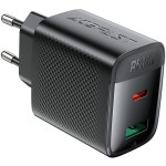 Сетевое зарядное устройство 1USB 1Type-C 45W Gan A106 Black Acefast Сетевое зарядное устройство 1USB 1Type-C 45W Gan A106 Black Acefast