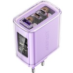 Сетевое зарядное устройство 1USB 2Type-C 65W 3.6A Gan A45 Fast Charger Purple Acefast Сетевое зарядное устройство 1USB 2Type-C 65W 3.6A Gan A45 Fast Charger Purple Acefast