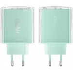 Сетевое зарядное устройство 1USB 2Type-C 65W 3.6A Gan A45 Fast Charger Turquoise Acefast Сетевое зарядное устройство 1USB 2Type-C 65W 3.6A Gan A45 Fast Charger Turquoise Acefast