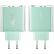Сетевое зарядное устройство 1USB 2Type-C 65W 3.6A Gan A45 Fast Charger Turquoise Acefast