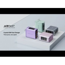 Сетевое зарядное устройство 1USB 2Type-C 65W 3.6A Gan A45 Fast Charger Turquoise Acefast