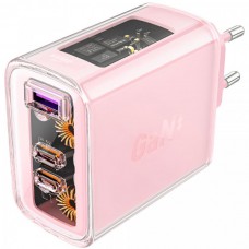 Сетевое зарядное устройство 1USB 2Type-C 65W 3.6A Gan A45 Fast Charger Pink Acefast