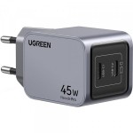 Сетевое зарядное устройство 2Type-C 45W Gan Nexode Pro X707 Ugreen Grey