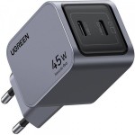 Сетевое зарядное устройство 2Type-C 45W Gan Nexode Pro X707 Ugreen Grey