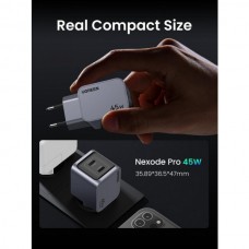 Сетевое зарядное устройство 2Type-C 45W Gan Nexode Pro X707 Ugreen Grey