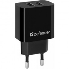 Сетевое зарядное устройство 2USB 12W 2.1A UPC-21 + кабель microUSB Black Defender