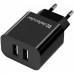 Сетевое зарядное устройство 2USB 12W 2.1A UPC-21 + кабель microUSB Black Defender