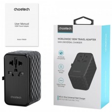 Сетевое зарядное устройство 2USB 2Ензу-С 100W PD 3A сharger diamond Black Choetech Сетевое зарядное устройство 2USB 2Ензу-С 100W PD 3A сharger diamond Black Choetech