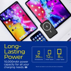 УМБ Energizer Magnetic Wireless 10000mAh 22.5W PD 5A 1Type-C 1USB In/Out Black