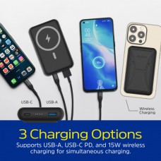 УМБ Energizer Magnetic Wireless 10000mAh 22.5W PD 5A 1Type-C 1USB In/Out Black