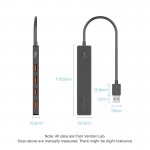 USB HUB Vention 5 в 1 Type-C-USB 4USB 1Type-C 3.2 Gen2 2A 10Gbps 0.15m Black (CHOBB)