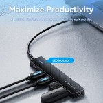 USB HUB Vention 5 в 1 Type-C-USB 4USB 1Type-C 3.2 Gen2 2A 10Gbps 0.15m Black (CHOBB)