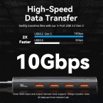 USB HUB Vention 5 в 1 Type-C-USB 4USB 1Type-C 3.2 Gen2 2A 10Gbps 0.15m Black (CHOBB)