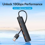 USB HUB Vention 5 в 1 Type-C-USB 4USB 1Type-C 3.2 Gen2 2A 10Gbps 0.15m Black (CHOBB)