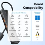 USB HUB Vention 5 в 1 Type-C-USB 4USB 1Type-C 3.2 Gen2 2A 10Gbps 0.15m Black (CHOBB)
