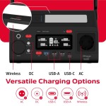 Зарядна станція Energizer 300Вт (293Вт/г) DC Li-ion MPPT QI-10W USB-C PD 60Вт ліхтар Зарядна станція Energizer 300Вт (293Вт/г) DC Li-ion MPPT QI-10W USB-C PD 60Вт ліхтар