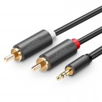 Кабель Audio 3.5мм-2RCA Ugreen AV102 F/2xF TRS 3m Black (10512)