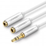 Кабель Audio 3.5мм-3.5мм Ugreen AV134 F/2xM 1m White (10739)